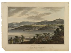 West Point, nº 16 do Rio Hudson Port-Folio, gravado por I. Hill, sem data