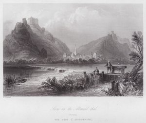 Cena em Altmuhl-thal, Baviera (gravura) de William H. Bartlett