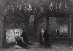 Santuário da Natividade, Belém (gravura) de William H. Bartlett