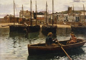 O porto, St. Ives, Cornualha, 1885