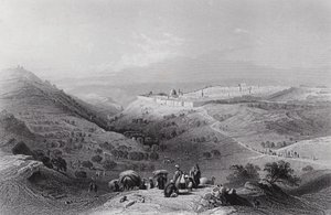 O Monte das Oliveiras e Jerusalém, do Nordeste de William H. Bartlett