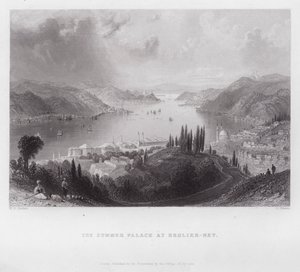 O Palácio de Verão no Beglier-Bey (gravura) de William H. Bartlett