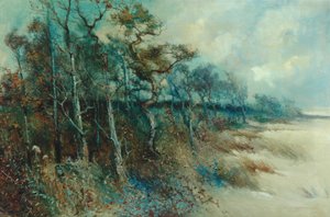 Árvores em uma paisagem de areia, Heysham, 1915 de William H. Parkinson