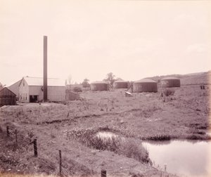 Estação de bombagem de petróleo, perto de Atenas, para a Lehigh Valley Railroad de William H. Rau