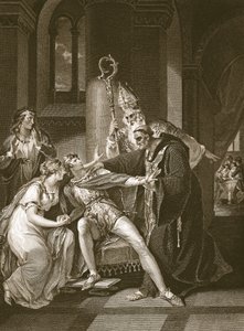 Edwy e Elgiva, gravados por Isaac Taylor, ilustração de David Hume &39;The History of England&39;, pub. por R. Bowyer, Londres, 1812 de William Hamilton