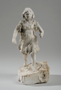 Maquete para a figura de uma garota correndo (gesso) (ver também 440336) de William Hamo Thornycroft