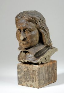 Retrato de Oliver Cromwell (cera e madeira) (ver também 440363) de William Hamo Thornycroft