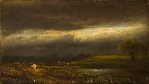 Tempestade de vinda, lago Cayuga (NY)