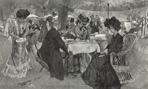 Chá da tarde em Kensington Gardens de William Hatherell