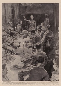 Comemorando a entrada em Bloemfontein, o jantar dado por Lord Roberts no clube
