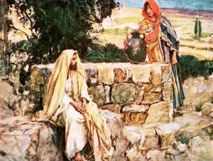 Cristo e a mulher de Samaria de William Hatherell