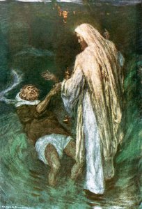 Cristo andando no mar de William Hatherell
