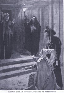 Eleanor Cobham recusou o santuário em Westminster, da revista Cassells History ofthe British People, publicada pela Waverley Book Company Limited, c.1940 de William Hatherell