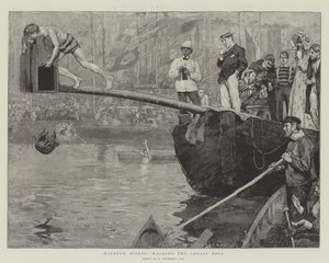 Esportes portuários, andando no pólo gorduroso de William Hatherell
