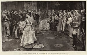 Salão de Sua Majestade no Palácio de Buckingham, o momento da apresentação