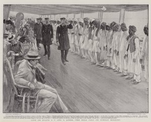 Vida a bordo de um P e O Liner, o Roll Call no domingo de manhã de William Hatherell