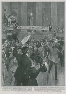 A paz é proclamada: A cena do lado de fora da mansão no domingo à noite de William Hatherell