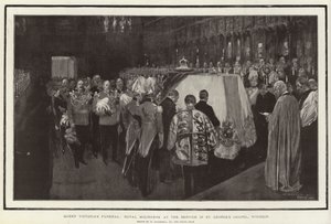 Funeral da Rainha Vitória, Royal Mourners no Serviço na Capela de São Jorge, Windsor de William Hatherell