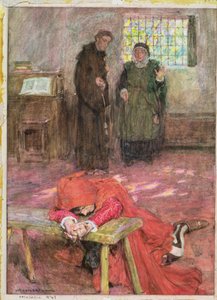 Romeu na Cela de Frei Laurence, ilustração do Ato III de "Romeu e Julieta", Cena 3