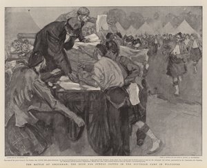 A Batalha de Omdurman, a corrida para os jornais de domingo no acampamento do sul em Wiltshire de William Hatherell