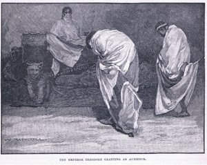 O imperador Theodore concedendo uma audiência de William Hatherell
