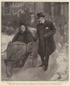 O rei e a imperatriz Frederico nos terrenos de Friedrichshof de William Hatherell