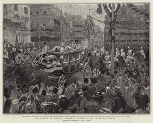 Carruagem do Príncipe de Gales passando pela Rua Cockspur de William Hatherell