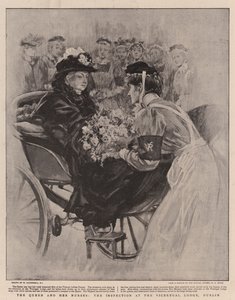 A Rainha e seus Enfermeiros, a Inspeção na Loja do Vice-rei, Dublin de William Hatherell