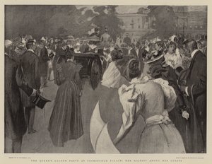 Festa de jardim da rainha no Palácio de Buckingham, Sua Majestade entre seus convidados de William Hatherell