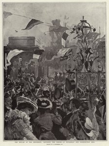 O retorno da procissão, arredondando a esquina de Piccadilly e Constitution Hill de William Hatherell