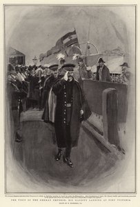 A visita do imperador alemão, Sua Majestade desembarque em Port Victoria de William Hatherell