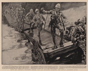 Com a Força de Sir Charles Warren, a 11ª Brigada cruzando o Little Bushman River de William Hatherell
