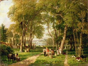 Encontro de nozes em Petersham, perto de Richmond Bridge