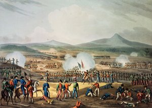 Batalha de Fuentes D&39;Onoro, 5 de maio de 1811, gravada por Thomas Sutherland (bc1785)
