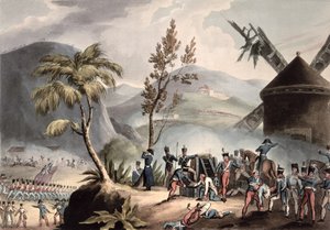 Batalha de Roleia, 17 de agosto de 1808, gravada por Thomas Sutherland (bc1785) (aquatint) de William Heath