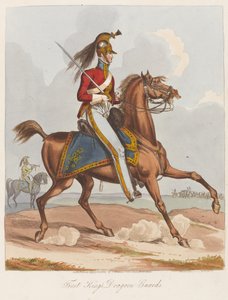 Primeiros Reis Dragoon Guards, 1820 (aquatinta colorida) de William Heath