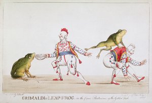 Grimaldi&39;s Leap Frog na Comédia Pantomima do Peixe Dourado, 1812 de William Heath