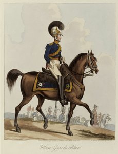 Horse Guards Blue, Estudo uniforme do Royal Regiment of Horse Guards, 1820 (aquatinta colorida) de William Heath