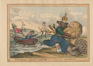 Imperial Bears Grease Greece ou uma espiada no futuro. Caricatura sobre a Guerra Russo-Turca, 1828. de William Heath