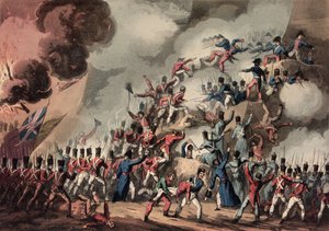 Ataque de São Sebastião, 31 de agosto de 1813, gravado por Thomas Sutherland (bc1785) de William Heath