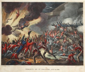 Storming de St Sebastian 31 de agosto de 1811, aquatint por JC Stadler, pub. por Tegg, abr 1818 (aquatint) de William Heath