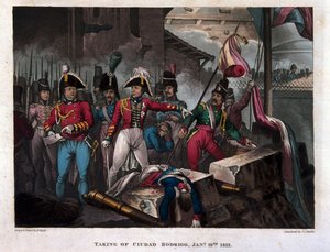Tomada de Ciudad Rodrigo em 19 de janeiro de 1812, publicada em 1818 (aquatinta) de William Heath