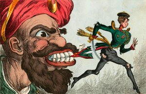 O início da guerra da Crimeia pelos olhos do caricaturista da Europa Ocidental, década de 1850.