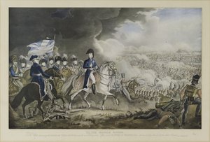 &39;Para a Nação Britânica&39;, O Duque de Wellington e os Oficiais Mais Ilustres na Batalha de Waterloo, 18 de junho de 1815, aquatint de WT Fry e T. Sutherland, publicado por J. Jenkins, Londres, 18 de William Heath