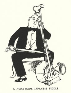 Um violino japonês feito em casa (litho) de William Heath Robinson