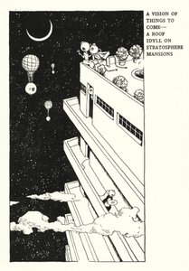 A Vision of Things to Come, A Roof Idyll on Stratosphere Mansions (litho) de William Heath Robinson