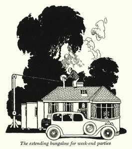 Um bangalô de extensão para festas de fim de semana (litho) de William Heath Robinson