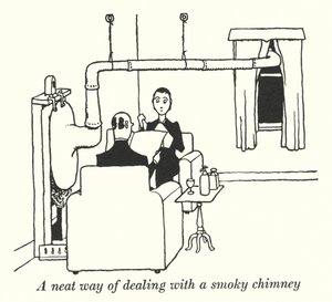 Uma forma limpa de lidar com uma chaminé fumegante (litho) de William Heath Robinson