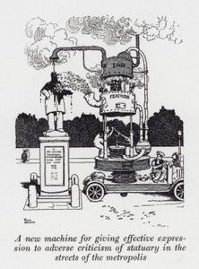 Uma nova máquina para dar expressão efetiva às críticas adversas à estatuária nas ruas da metrópole (litho) de William Heath Robinson