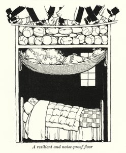 Um chão resistente e à prova de ruído (litho) de William Heath Robinson